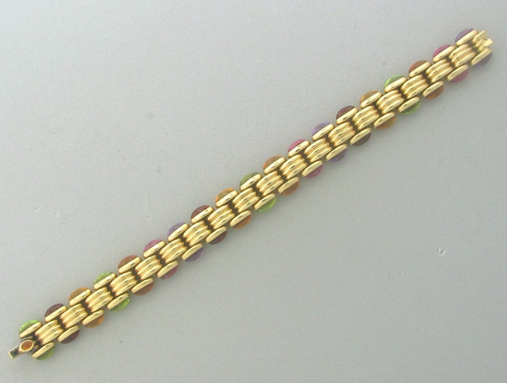 Bulgari Gold Gemstone Cabochon Bracelet 2