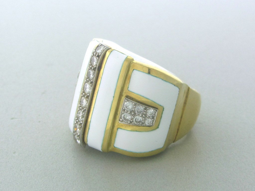 METAL: 	18k Yellow Gold /Platinum
Diamonds - approx. 1.40ctw
MEASUREMENTS:Ring Size - 9.25,ring top is 24mm x 27mm  (INCH=25mm)
MARKED/:Webb, Plat, 18k
CLARITY:VS
COLOR :31.9g