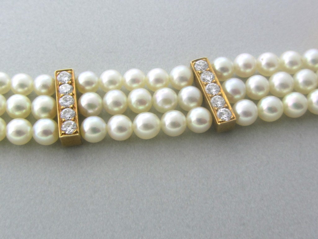 Women's De Vroomen London Gold Pearl Diamond Sapphire Necklace