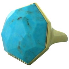Large Ippolita Gold Turquoise Rock Candy Ring