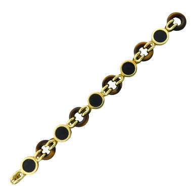 Gold Onyx Tiger Eye Bracelet