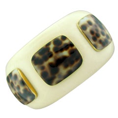 TRIANON Gold Mammoth Shell Cuff Bracelet