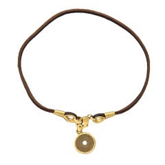 Bulgari Gold Leather Necklace