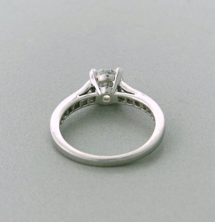 Tiffany & Co Platinum 1.16ct Diamond Engagement Ring In Excellent Condition In Lambertville, NJ