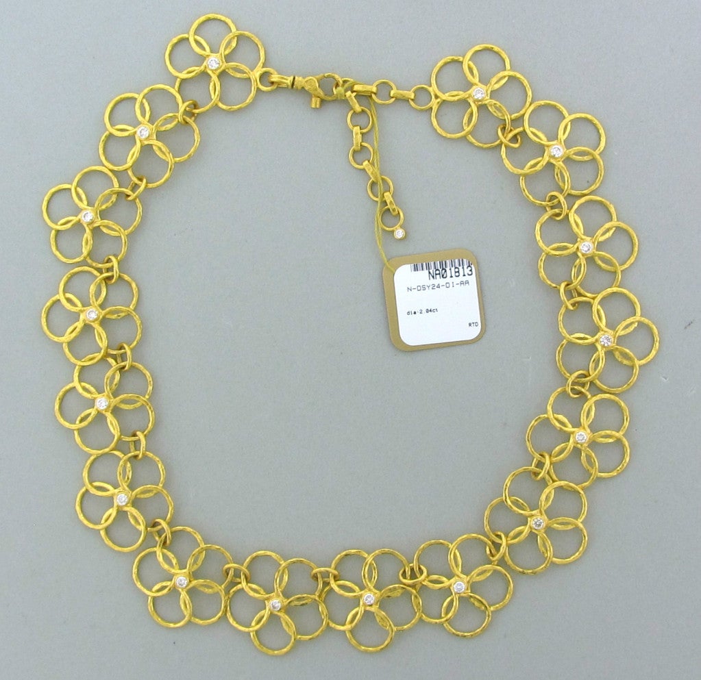 Gurhan Diamond Gold Necklace In Excellent Condition In Lambertville, NJ