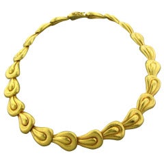 Lalaounis Gold Hammered Necklace