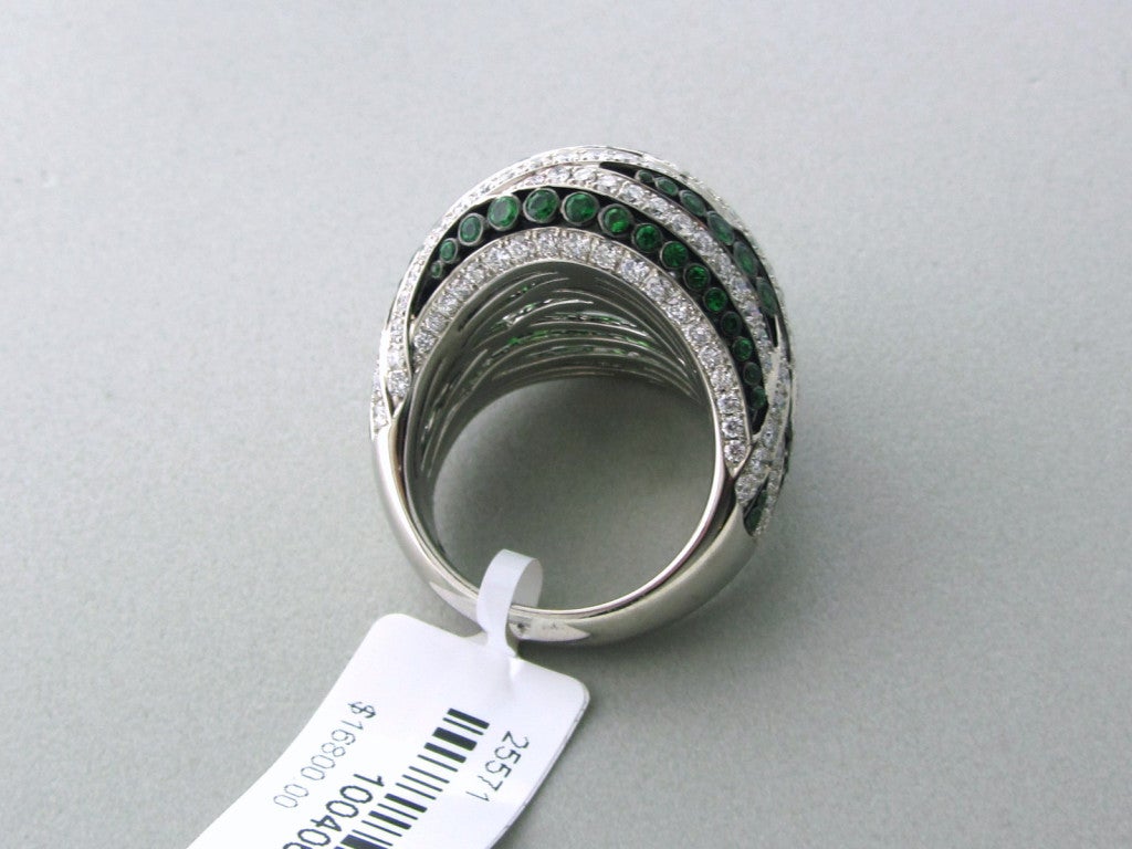 Asprey Gold Diamond Tsavorite Ring 1