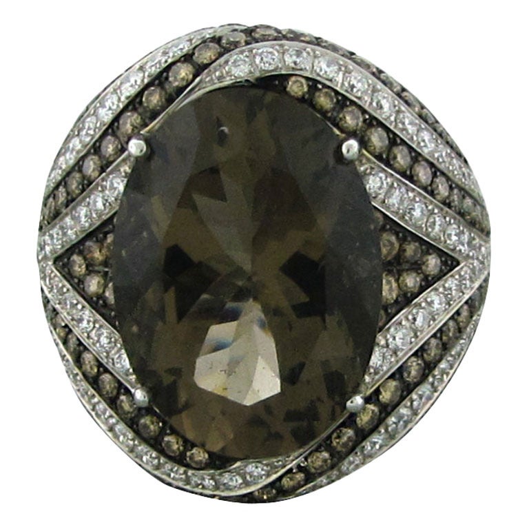 Asprey Gold Diamond Topaz Ring