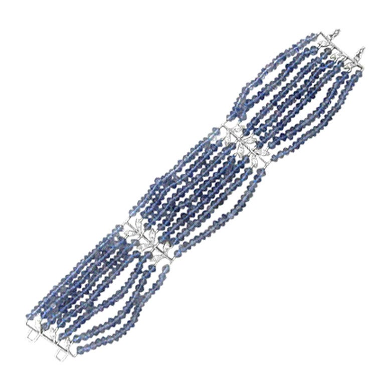 Cathy Waterman Tanzanite Diamond Platinum Bracelet