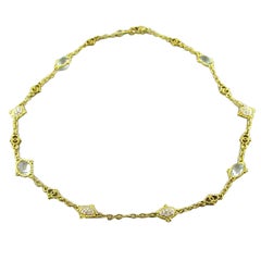 Judith Ripka Gold Quartz Diamond Necklace