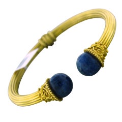 LALAOUNIS Sodalite Gold Cuff Bracelet