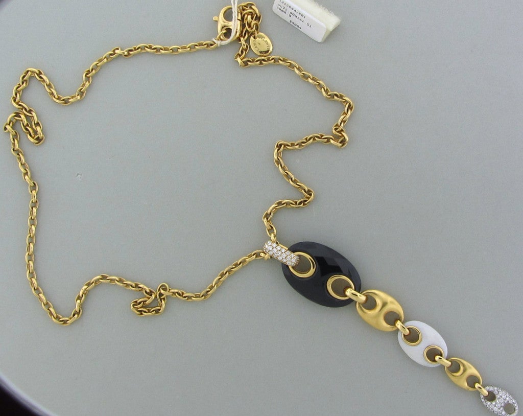 Women's Valente Onyx Diamond Gold Necklace