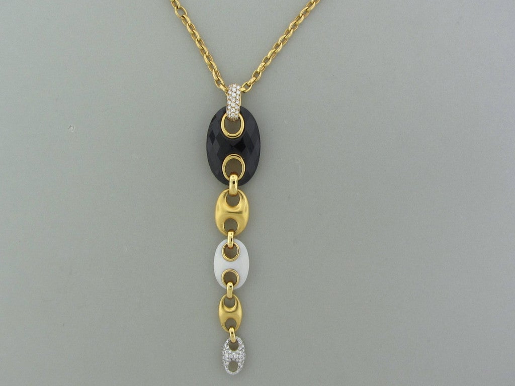 Valente Onyx Diamond Gold Necklace 1