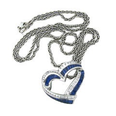 Krypell Sapphire Diamond Platinum Necklace