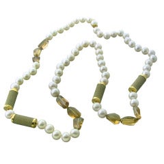 Trianon Gold Pearl Topaz Necklace 4
