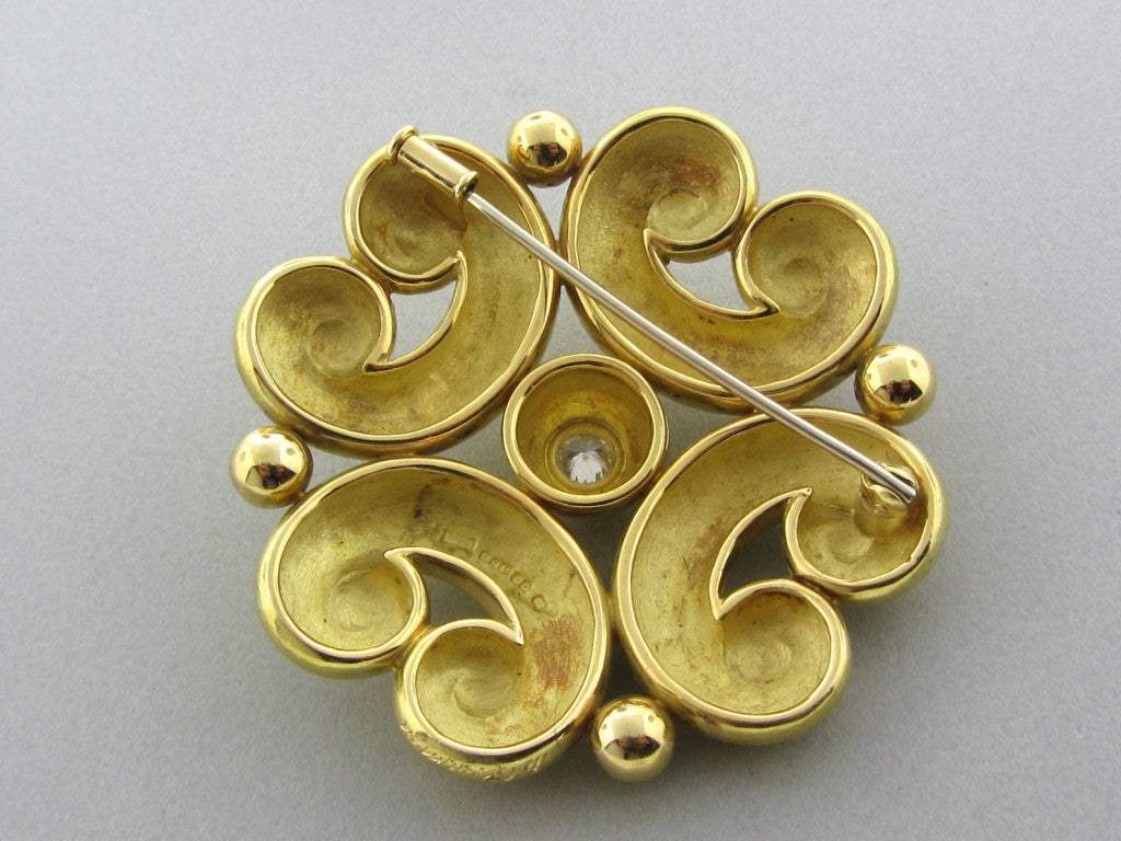 Women's De Vroomen Gold Diamond Brooch Pin
