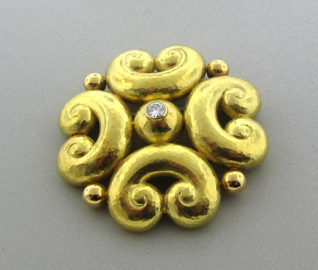 De Vroomen Gold Diamond Brooch Pin 2