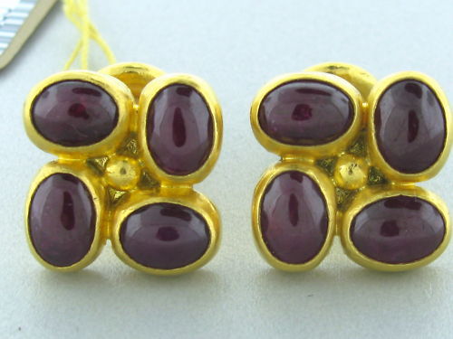Metal 	24k Yellow Gold
Gemstones/diamonds 	Rubies - 12.35ct
Measurements 	Cufflinks 15.7mm X 15.4mm(1 Inch = 25mm)
Marked/tested 	Gurhan, Cb088, 0.990
Clarity 	N/a
Color 	N/a
Weight 	16.2g
Description 	Excellent Condition