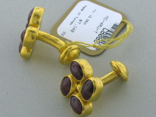 Gurhan Ruby Gold Cufflinks In Excellent Condition In Lambertville, NJ