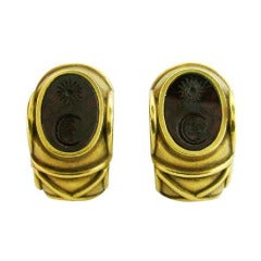Kieselstein-Cord Gold Intaglio Earrings