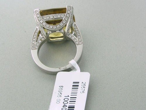 Women's Asprey Citrine Diamond Gold Ring
