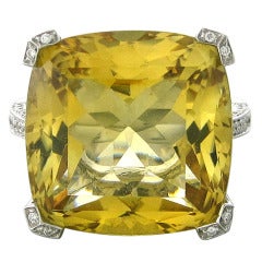 Asprey Citrine Diamond Gold Ring