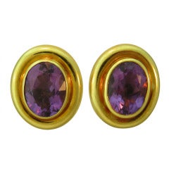 Tiffany & Co Picasso Gold Amethyst Earrings