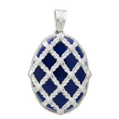 Vintage Gold Diamond Enamel Locket Pendant