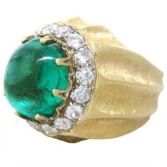 Mario Buccellati Gold Diamond Emerald Ring