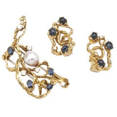 Vintage Arthur King Brooch 
Earrings