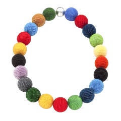 Wiener Werkstatte Multi - Colored Glass Ball Necklace