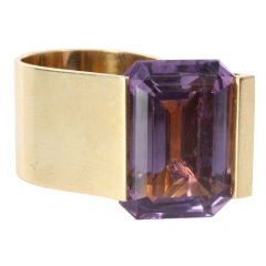 Georg Jensen 18kt gold and amethyst ring