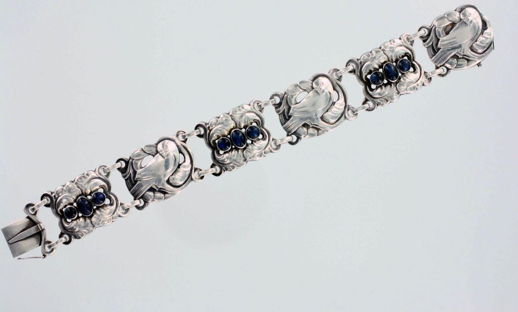 Georg Jensen sterling silver bracelet no. 14 with moonstones