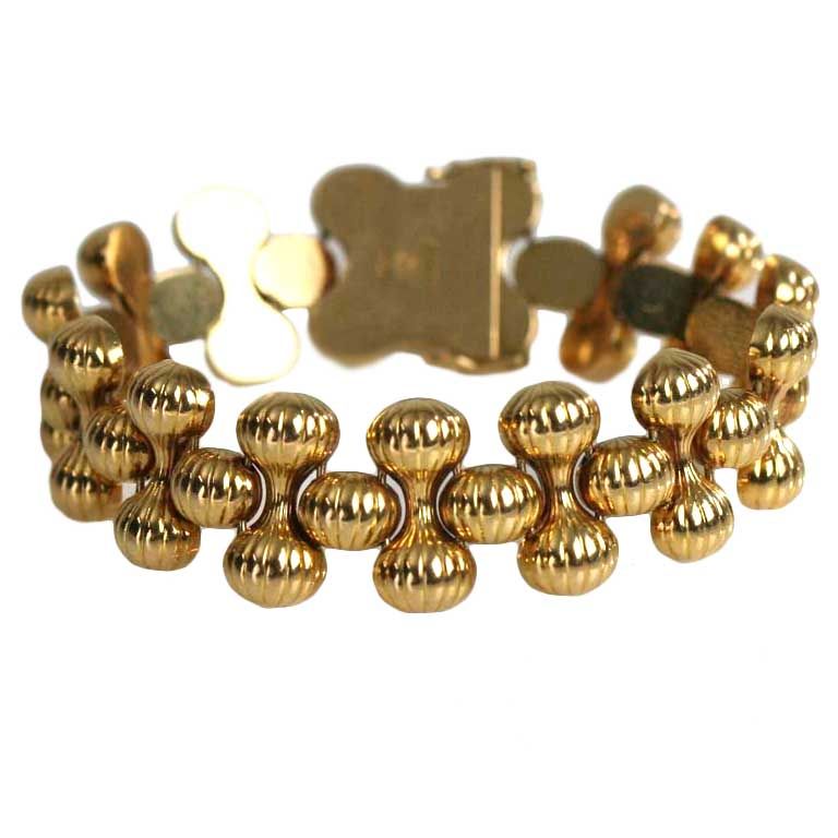 Georg Jensen Arno Malinowski Gold "Onion" Link Bracelet No. 1110 For Sale