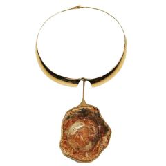 Bent Gabrielsen gold collar with pendant
