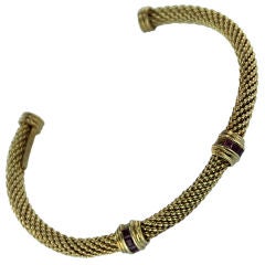 David Yurman  Gold Bracelet with Rubies