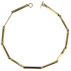Danish modern gold link necklace by Hans Hansen