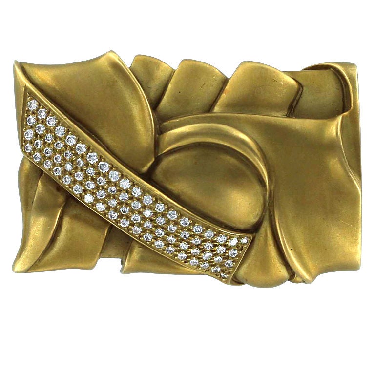 Barry Kieselstein-Cord gold and diamond brooch