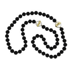 TIFFANY & CO.  Paloma Picasso Onyx and Pearl Necklace