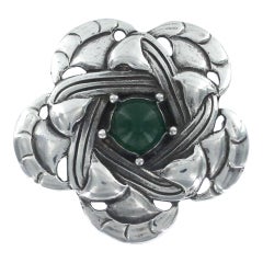 Georg Jensen Brooch No. 12  Chrysophrase