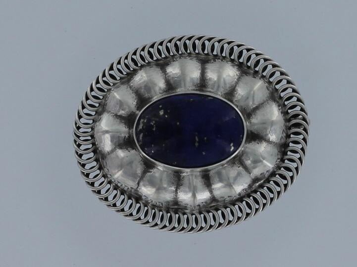 GEORG JENSEN Sterling Silver and Lapis Brooch No. 155 For Sale at 
