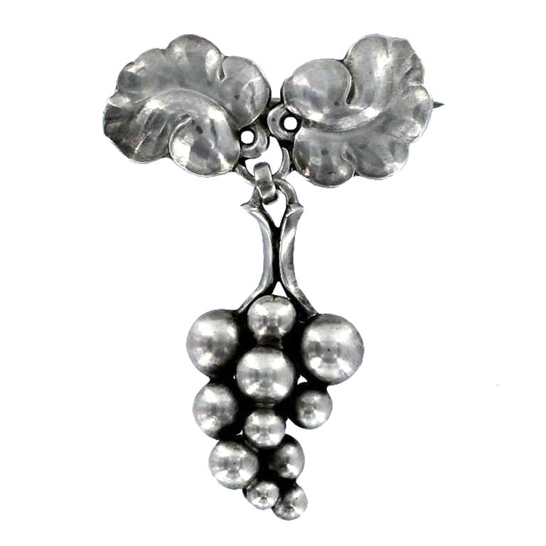 GEORG JENSEN Sterling Silver "Grape" Brooch No. 217A For Sale