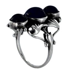 GEORG JENSEN Sterling Silver and Lapis Ring No. 35