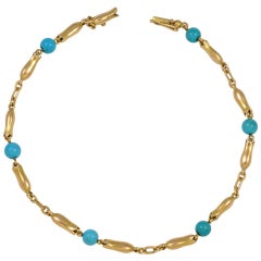 GEORG JENSEN Gold and Turquoise Bracelet No. 174