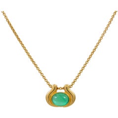 GEORG JENSEN Gold and Emerald Pendant Necklace