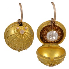 Antique  Diamond Earrings with Coach Covers