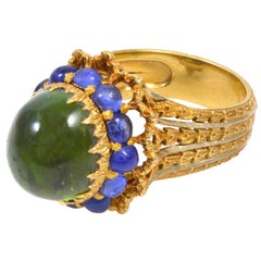 Vintage BUCCELLATI Gold, Tourmaline and Sapphire Ring