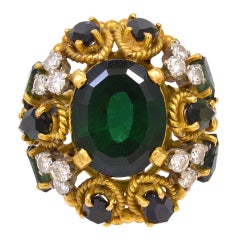 JACK GUTSCHNEIDER Diamond, Tourmaline and Gold Ring