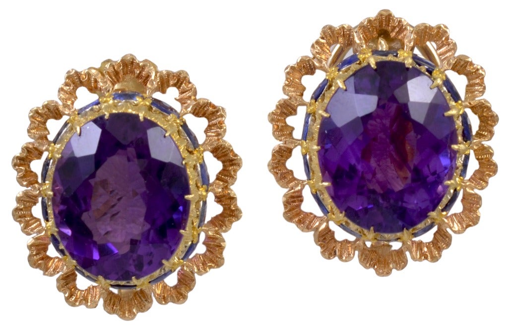 BUCELLATI Gold, Amethyst and Sapphire Ring & Earring Set For Sale 2