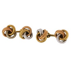 M BUCCELLATI Tri-Color Gold Cufflinks